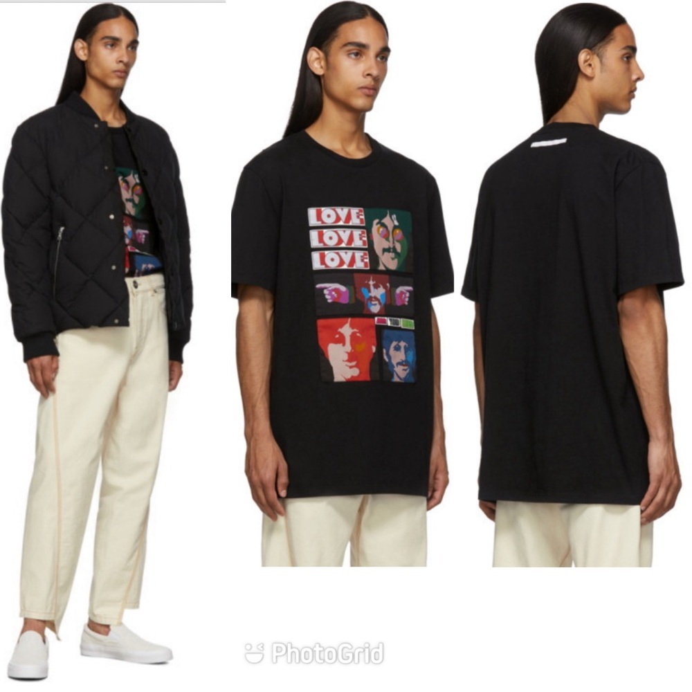Stella McCartney Black The Beatles Oversized Patches T-Shirt